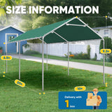 Quictent 10x20 ft Heavy Duty Carport Canopy Galvanized Car Tent with Reinforced Structure, Green