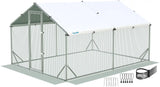 Quictent Advanced Series 12x9x6.6ft Metal Chicken Coop Run with Side Hardware Cloth, Walk-in Outdoor Poultry Cage Heavy Duty Predator Proof Hen Duck Rabbit Farm House, Waterproof Anti-UV Cover