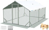 Quictent Large Metal Chicken Coop Run for 20+ Poultry with Beige Nest Box, Side Hardware Cloth & Cover, Advanced Series Outdoor Walk-in Cage Hen Duck Rabbit Dog Pen Yard Farm House, 12x9x6.6FT