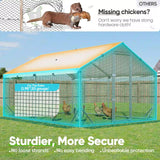 Quictent Large Metal Chicken Coop Run for 20+ Poultry with Beige Nest Box, Side Hardware Cloth & Cover, Advanced Series Outdoor Walk-in Cage Hen Duck Rabbit Dog Pen Yard Farm House, 12x9x6.6FT