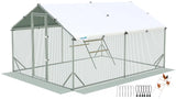 Quictent Advanced Series 12x9x6.6ft Metal Chicken Coop Run with Climbing Ladder, Walk-in Outdoor Poultry Cage Heavy Duty Predator Proof Hen Duck Rabbit Farm House, Waterproof Anti-UV Cover