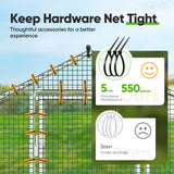 Quictent Advanced Series 12x9x6.6ft Metal Chicken Coop Run with Climbing Ladder, Walk-in Outdoor Poultry Cage Heavy Duty Predator Proof Hen Duck Rabbit Farm House, Waterproof Anti-UV Cover