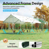 Quictent Advanced Series 18x9x6.6ft Metal Chicken Coop Run with Side Hardware Cloth, Walk-in Outdoor Poultry Cage Heavy Duty Predator Proof Hen Duck Rabbit Farm House, Waterproof Anti-UV Cover