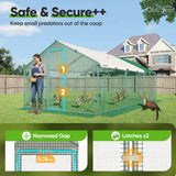 Quictent Advanced Series 18x9x6.6ft Metal Chicken Coop Run with Side Hardware Cloth, Walk-in Outdoor Poultry Cage Heavy Duty Predator Proof Hen Duck Rabbit Farm House, Waterproof Anti-UV Cover