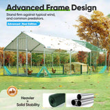 Quictent Large Metal Chicken Coop Run for 30+ Poultry with Beige Nest Box, Side Hardware Cloth & Cover, Advanced Series Outdoor Walk-in Cage Hen Duck Rabbit Dog Pen Yard Farm House, 18x9x6.6FT