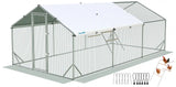 Quictent Advanced Series 18x9x6.6ft Metal Chicken Coop Run with Climbing Ladder, Walk-in Outdoor Poultry Cage Heavy Duty Predator Proof Hen Duck Rabbit Farm House, Waterproof Anti-UV Cover