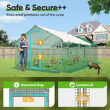 Quictent Advanced Series 18x9x6.6ft Metal Chicken Coop Run with Climbing Ladder, Walk-in Outdoor Poultry Cage Heavy Duty Predator Proof Hen Duck Rabbit Farm House, Waterproof Anti-UV Cover