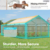 Quictent Advanced Series 18x9x6.6ft Metal Chicken Coop Run with Climbing Ladder, Walk-in Outdoor Poultry Cage Heavy Duty Predator Proof Hen Duck Rabbit Farm House, Waterproof Anti-UV Cover