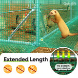 Quictent Advanced Series 18x9x6.6ft Metal Chicken Coop Run with Climbing Ladder, Walk-in Outdoor Poultry Cage Heavy Duty Predator Proof Hen Duck Rabbit Farm House, Waterproof Anti-UV Cover