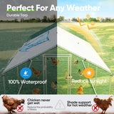 Quictent Advanced Series 18x9x6.6ft Metal Chicken Coop Run with Climbing Ladder, Walk-in Outdoor Poultry Cage Heavy Duty Predator Proof Hen Duck Rabbit Farm House, Waterproof Anti-UV Cover