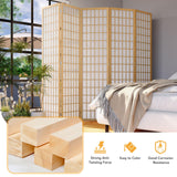 JOSTYLE 6ft Japanese Room Divider Wall, 6-Panel Shoji Privacy Screen 104" W Nature-Wood