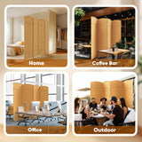 JOSTYLE Rattan Room Divider, 4-Panel Folding Privacy Screen 6ft. Extra Wide