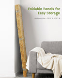 JOSTYLE Rattan Room Divider, 4-Panel Folding Privacy Screen 6ft. Extra Wide