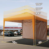 Quictent 10x10 Pop Up Canopy Tent with 1 Sidewall | Instant Setup Gazebo for 1 Person, Orange