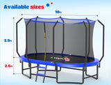 ORCC 7 x 10 FT Oval Outdoor Trampoline with Safety Net - Recreational Gymnastics Trampoline for Kids, 1200LBS Capacity, Heavy-Duty Galvanized Steel Frame