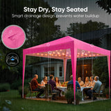 Quictent 10x10FT Pop Up Canopy Tent Without Sidewall | Instant Setup Gazebo for 1 Person, Pink