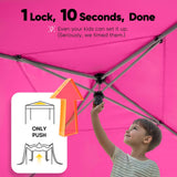 Quictent Privacy 10x10 Pop Up Canopy with 4 Sidewalls & Mesh Windows, Pink