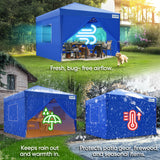 Quictent Privacy 8x8 Pop Up Canopy with 4 Sidewalls & Mesh Windows, Royal Blue