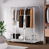 HOKEEPER Clothes Rack with Cover Clothing Racks for Hanging Clothes Heavy Duty Garment Rack, Adjustable Coat Rack with Lockable Wheels
