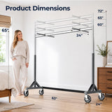 HOKEEPER Z Rack for Clothes Heavy Duty Hold 500 LBS with Display Arms