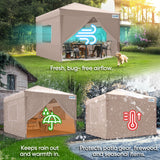 Quictent Privacy 6.6x6.6 Pop Up Canopy with 4 Sidewalls & Mesh Windows, Tan