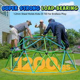 Zupapa 10FT Climbing Dome with Hammock, Supports up to 1200lbs Jungle Gym, Dome Climber for Kids 3 to 10, Blue&Green