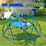 Zupapa 10FT Climbing Dome with Hammock, Supports up to 1200lbs Jungle Gym, Dome Climber for Kids 3 to 10, Blue&Green
