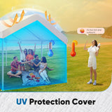 Quictent 10x20 ft Carport Replacement Tarp Canopy Top Cover with Valance and Bungee Balls, White