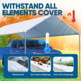 Quictent 10x20 ft Heavy Duty Carport Canopy Galvanized Car Tent with Reinforced Structure, White