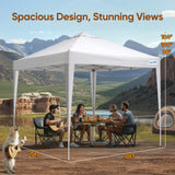 Quictent 10x10FT Pop Up Canopy Tent Without Sidewall | Instant Setup Gazebo for 1 Person, White