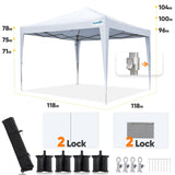 Quictent Privacy 10x10 Pop Up Canopy with 4 Sidewalls & Mesh Windows, White
