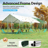 Quictent 18x9x6.6ft Large Metal Chicken Coop Run With Perch & Swing