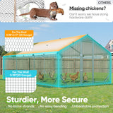 Quictent Large Metal Chicken Coop Run for 20+ Poultry with Side Hardware Cloth, 18x9FT