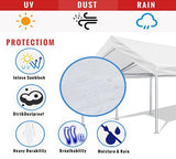 Quictent 10¡¯x20¡¯ Carport Heavy Duty Car Canopy Galvanized Car Boat Shelter with 4 Reinforced Steel Cables White