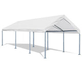 Quictent 10¡¯x20¡¯ Carport Heavy Duty Car Canopy Galvanized Car Boat Shelter with 4 Reinforced Steel Cables White