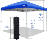 Quictent 10 x 10 ft Easy Pop up Canopy with Netting Mesh Side Walls Waterproof Blue