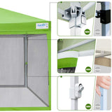 Quictent Screen Upgraded 10'x10' Pop Up Canopy with Mesh Walls-Green