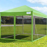 Quictent Screen Upgraded 10'x10' Pop Up Canopy with Mesh Walls-Green