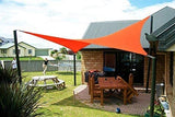 Quictent 185 GSM HDPE 20' x 20' Square Sun Shade Sail-Red