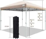 Quictent Screen Upgraded 6.6' x 6.6' Pop Up Canopy With Mesh Walls-Tan