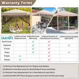 Quictent Screen Upgraded 6.6' x 6.6' Pop Up Canopy With Mesh Walls-Tan