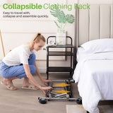 HOKEEPER 400 lbs Load Capacity Commercial Grade Clothing Garment Racks Heavy Duty Double Rails Adjustable Collapsible Rolling Clothes Rack on Wheels