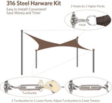 Quictent 20'x16' 185G HDPE 98% UV Block Rectangle Shade Sail -Brown