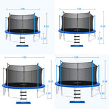 ORCC Upgraded 12' Trampoline with Safety Enclosure In-Net