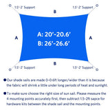 Quictent 185G HDPE 26'x20' Sun Sail Shade Canopy Blue
