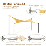 Quictent 185G HDPE 26'x20' Sun Sail Shade Canopy Sand