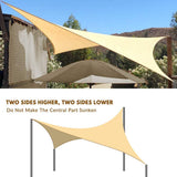 Quictent 185 GSM HDPE 12' x 16' Rectangle Shade Sail-Sand