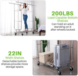 HOKEEPER Double Clothing Garment Rack with Shelves Capacity 600 lbs Clothing Racks on Wheels