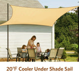 Quictent 185G HDPE 26'x20' Sun Sail Shade Canopy Sand
