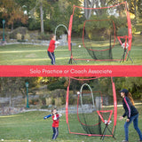 Zupapa 7x7Ft Baseball Practice Set Net-Red